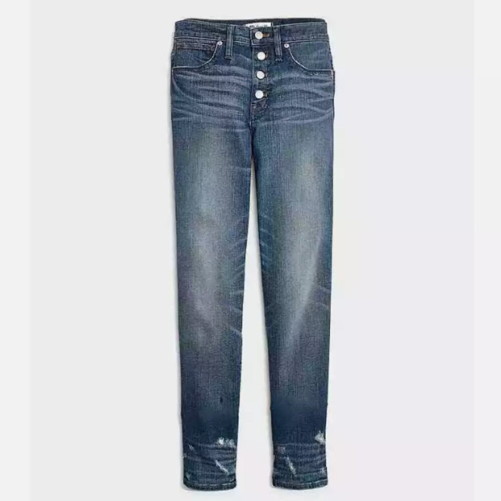 Madewell - Slim Straight Jeans: Distressed Button-Front Edition J7214 | Size 28 - Picture 3 of 10